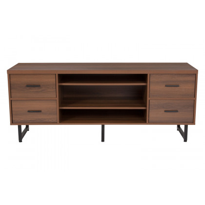 BLNK - Lincoln Collection TV Stand in Rustic Wood Grain Finish