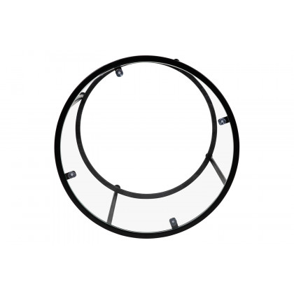 BLNK Astoria Collection Round Modern Clear Glass End Table - Matte Black