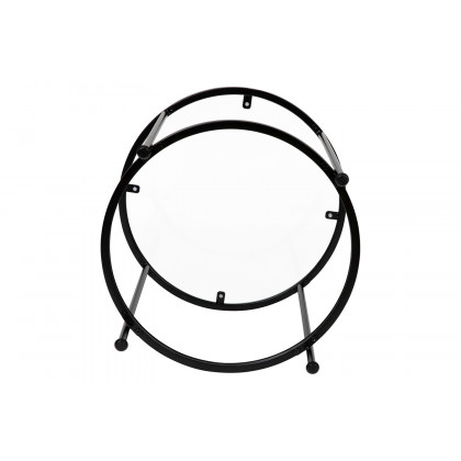 BLNK Astoria Collection Round Modern Clear Glass End Table - Matte Black