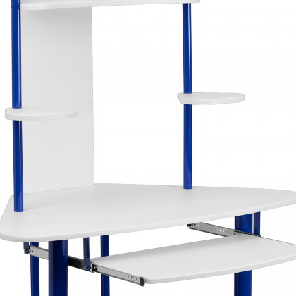 BLNK Walker Corner Computer Desk with Hutch - Blue
