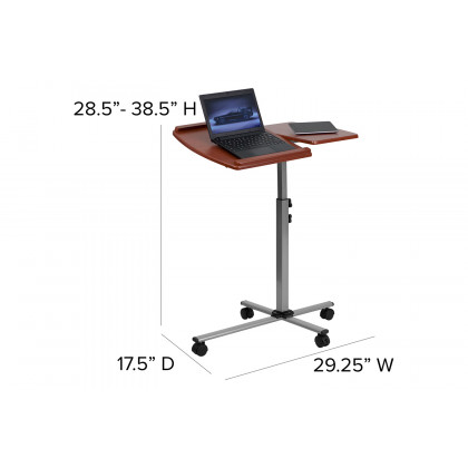 BLNK - Dunbar Angle and Height Adjustable Mobile Laptop Computer Table with Cherry Top