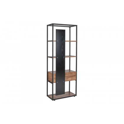 BLNK - Cumberland Collection 4 Shelf Bookcase with Drawer in Rustic Wood Grain Finish