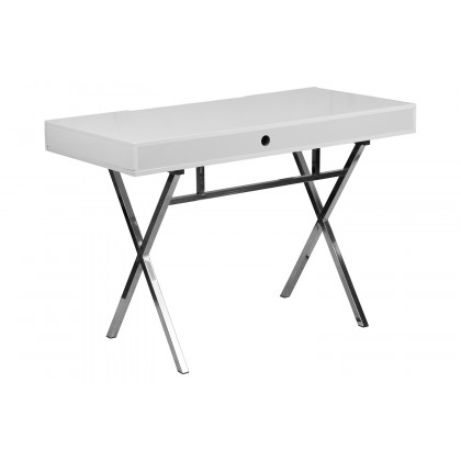 BLNK - Tybee White Computer Desk with Keyboard Tray and Drawers