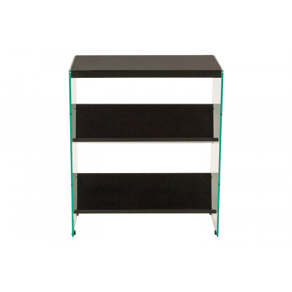 BLNK - Highwood Collection 3 Shelf Glass Frame Bookcase in Dark Ash Finish