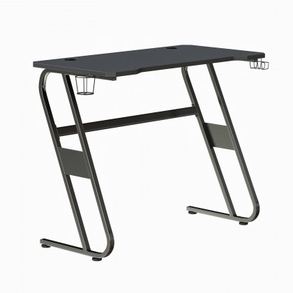 BLNK Fisher Ergonomic Desk with Cup Holder and Headphone Hook - Black