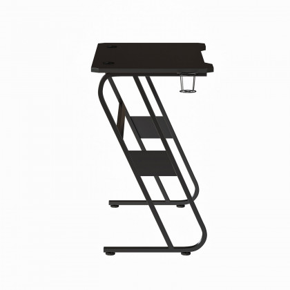 BLNK Fisher Ergonomic Desk with Cup Holder and Headphone Hook - Black