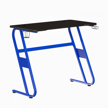 BLNK Fisher Ergonomic Desk with Cup Holder and Headphone Hook - Blue