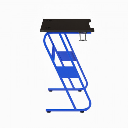 BLNK Fisher Ergonomic Desk with Cup Holder and Headphone Hook - Blue