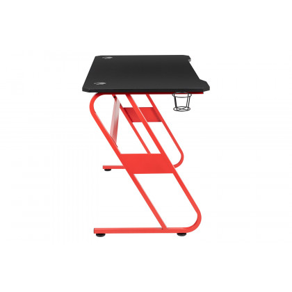 BLNK Fisher Ergonomic Desk with Cup Holder and Headphone Hook - Red