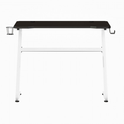 BLNK Fisher Ergonomic Desk with Cup Holder and Headphone Hook - White