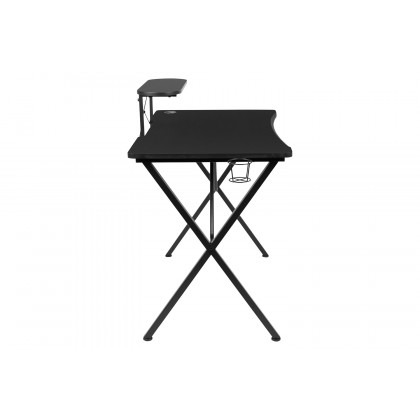 BLNK Mallot Gaming Desk with Cup Holder, Headphone Hook and Monitor/Smartphone Stand - Black