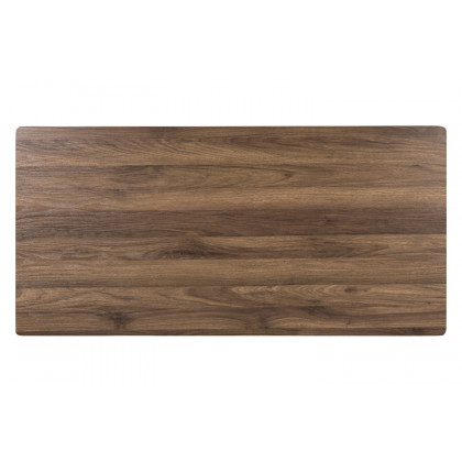 BLNK Joshua Desk with Three Drawer Pedestal and Pull-Out Keyboard Tray - Rustic Walnut