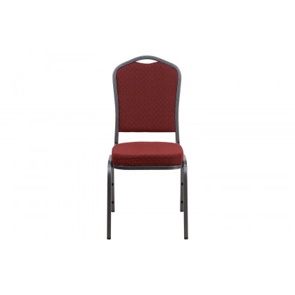 BLNK HERCULES Series Fabric Crown Back Stacking Banquet Chair with Silver Vein Frame - Burgundy Patterned