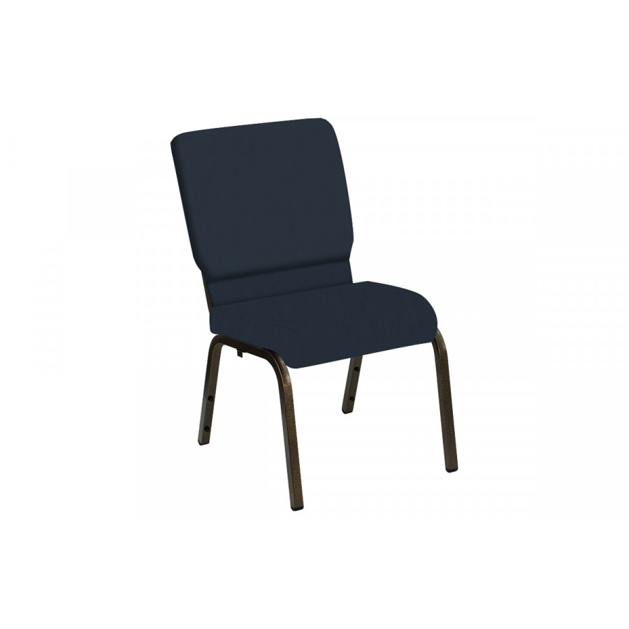 BLNK HERCULES Series Church Chair in E-Z Wallaby Vinyl with Gold Vein Frame - Imperial Blue, 18.5"W