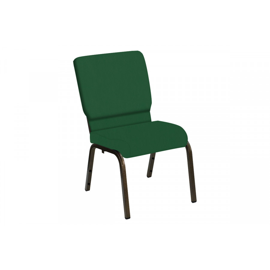 BLNK HERCULES Series Church Chair in E-Z Wallaby Vinyl with Gold Vein Frame - Forest, 18.5"W