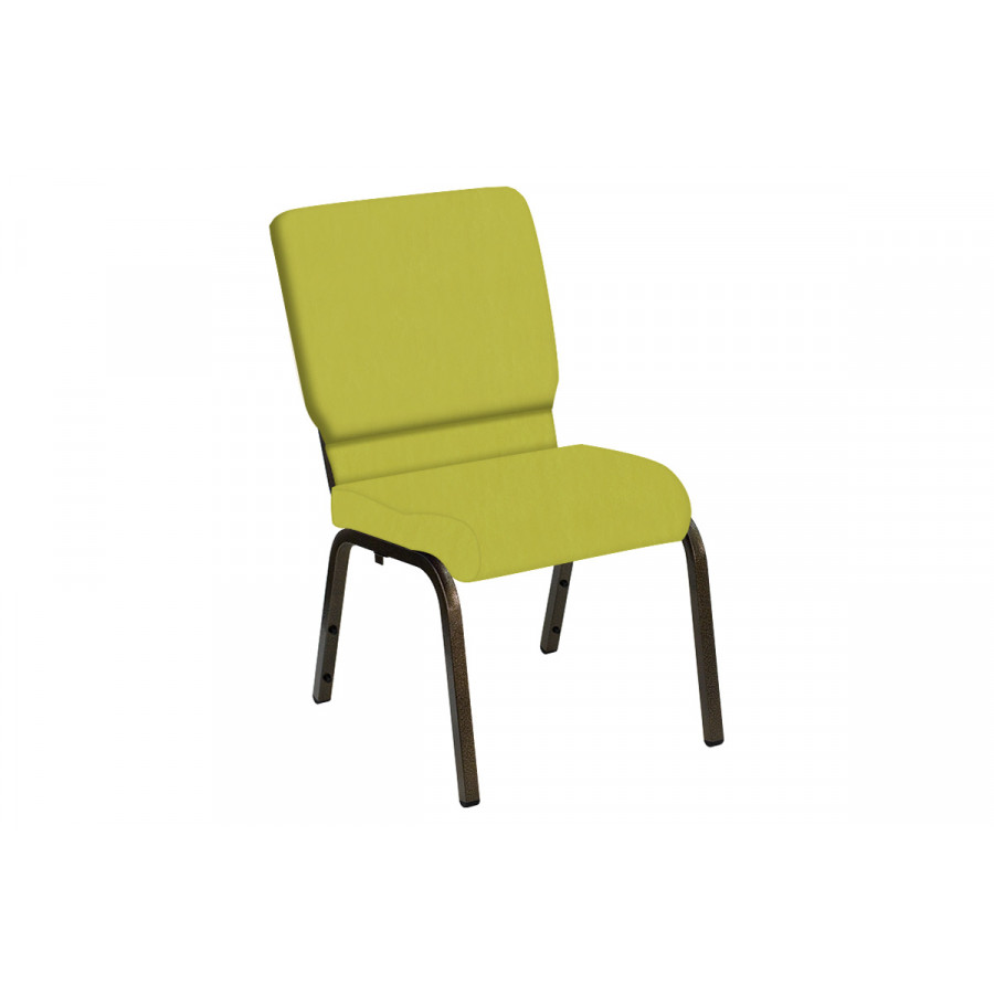 BLNK HERCULES Series Church Chair in E-Z Wallaby Vinyl with Gold Vein Frame - Lime, 18.5"W