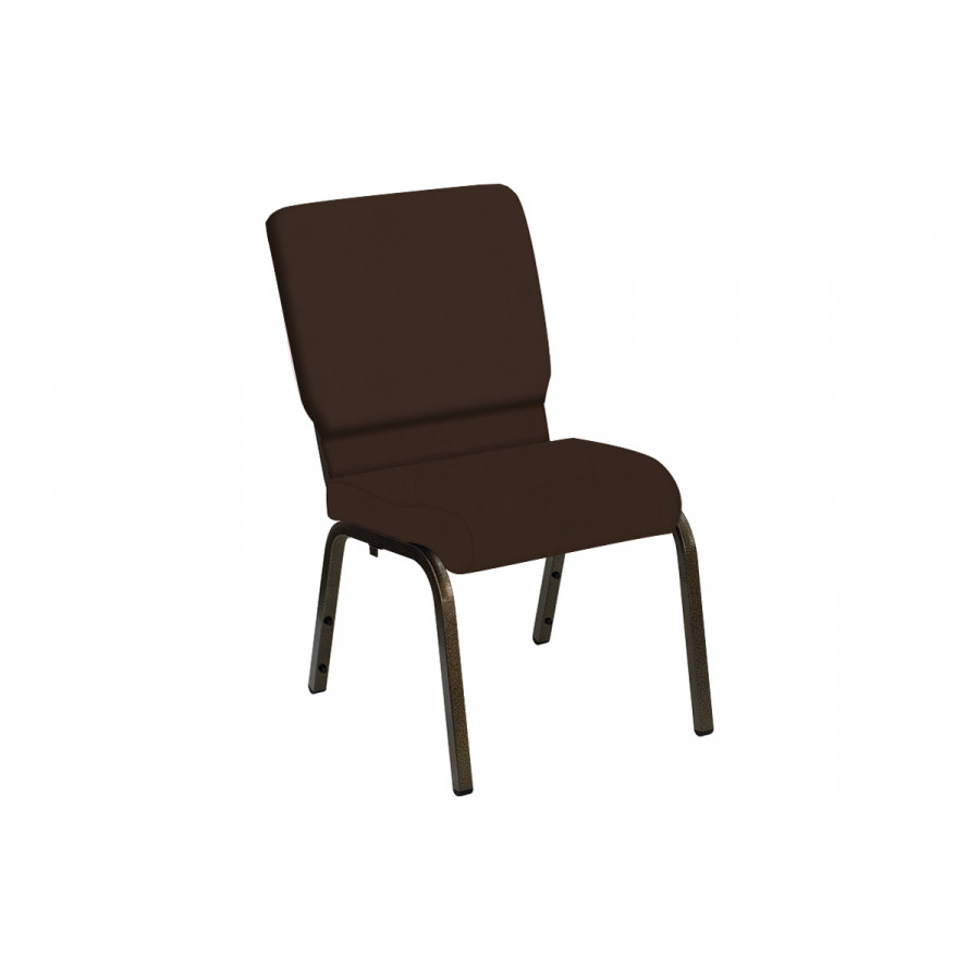 BLNK HERCULES Series Church Chair in E-Z Wallaby Vinyl with Gold Vein Frame - Espresso, 18.5"W