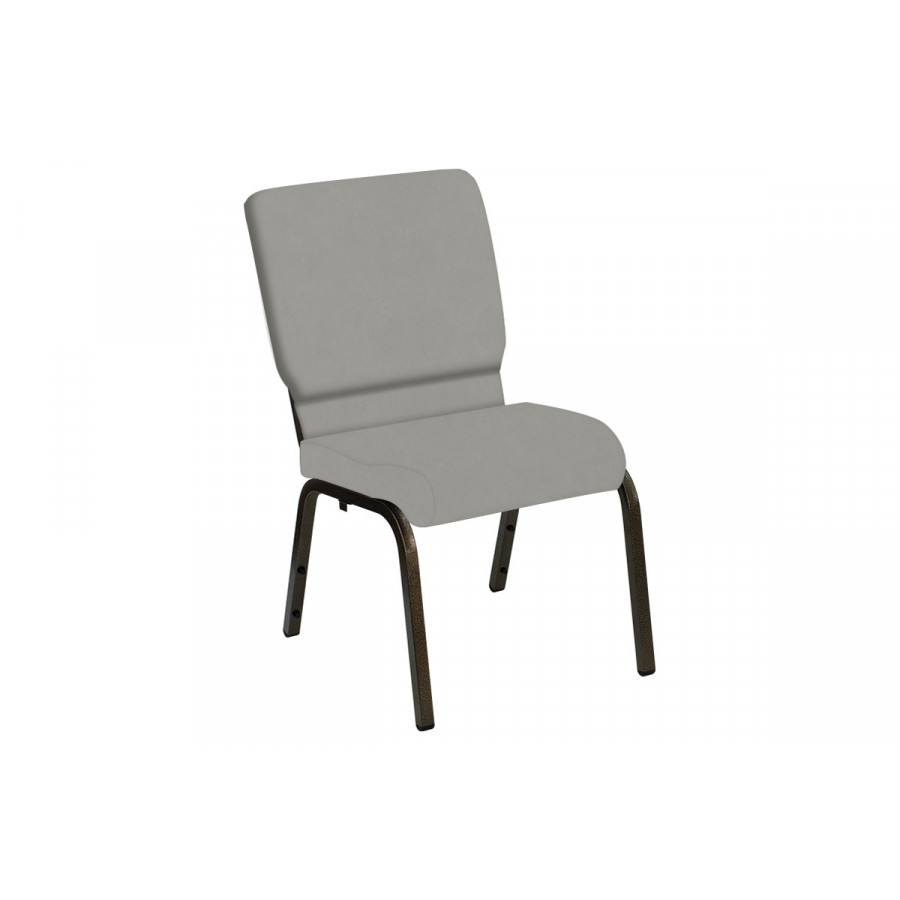 BLNK HERCULES Series Church Chair in E-Z Wallaby Vinyl with Gold Vein Frame - Gray, 18.5"W