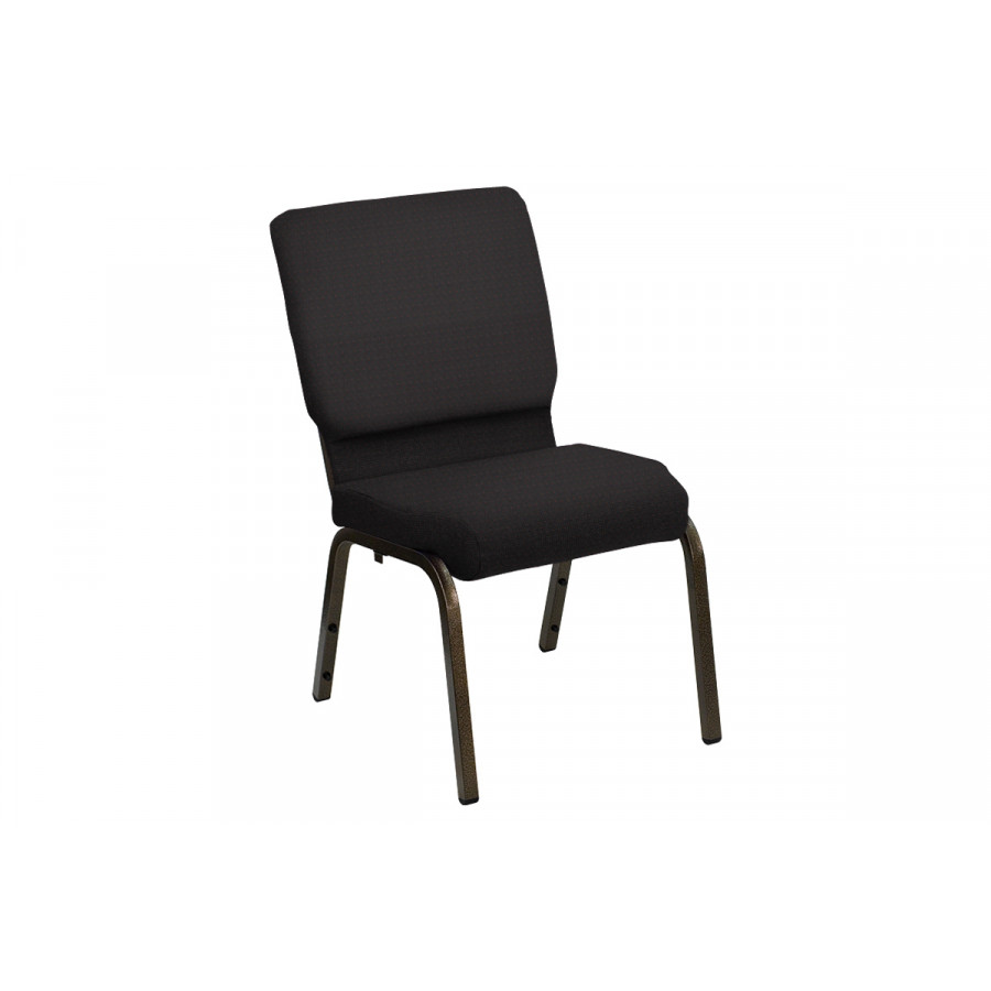 BLNK HERCULES Series Church Chair in Bedford with Gold Vein Frame - Raven, 18.5"W
