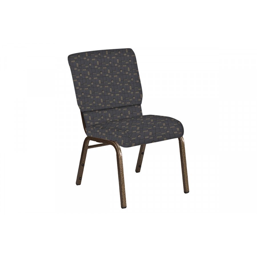 BLNK Church Chair in Circuit with Gold Vein Frame - Gray, 18.5"W