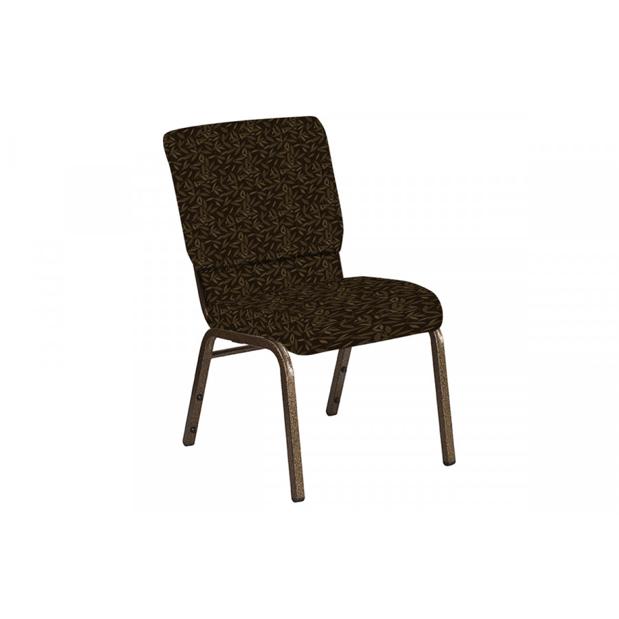BLNK Church Chair in Jasmine with Gold Vein Frame - Chocolate, 18.5"W