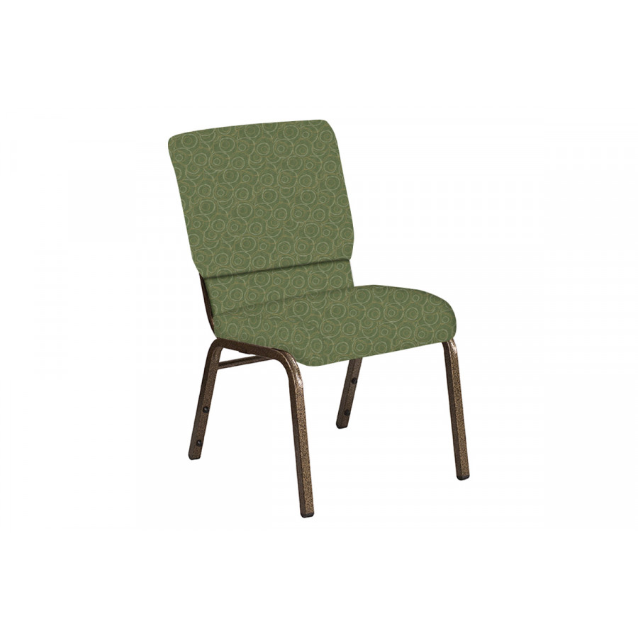 BLNK Church Chair in Martini with Gold Vein Frame - Olive, 18.5"W