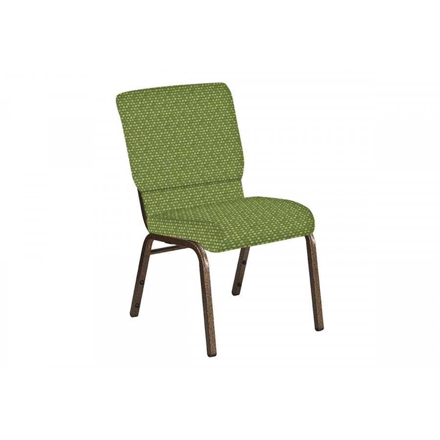 BLNK Church Chair in Optik with Gold Vein Frame - Olive, 18.5"W