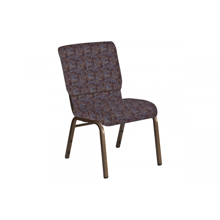 BLNK Church Chair in Perplex with Gold Vein Frame - Azure, 18.5"W