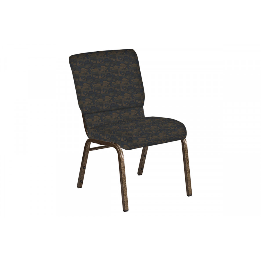 BLNK Church Chair in Perplex with Gold Vein Frame - Cobalt, 18.5"W