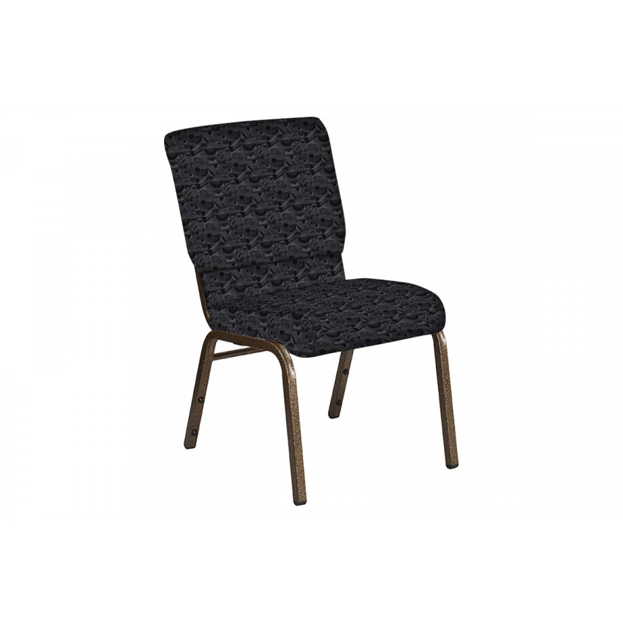 BLNK Church Chair in Perplex with Gold Vein Frame - Ebony, 18.5"W