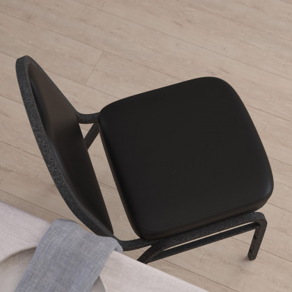 BLNK HERCULES Series Commercial Vinyl Dome Back Stacking Banquet Chair - Silver Vein Metal