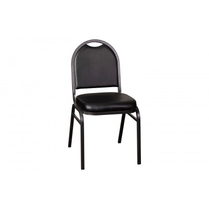 BLNK HERCULES Series Commercial Vinyl Dome Back Stacking Banquet Chair - Silver Vein Metal