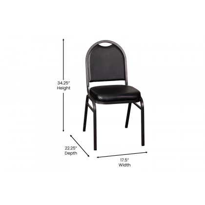 BLNK HERCULES Series Commercial Vinyl Dome Back Stacking Banquet Chair - Silver Vein Metal
