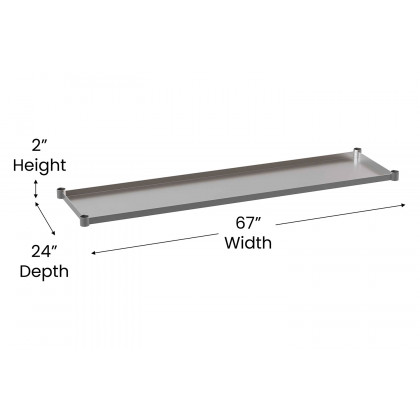BLNK Woodford Stainless Steel Galvanized Under Shelf - 30"W x 72"L