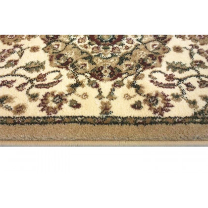 BLNK Mersin Collection Persian Style Olefin Area Rug with Jute Backing - Ivory, 2'W x 7'L