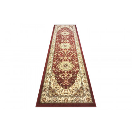 BLNK Mersin Collection Persian Style Olefin Area Rug with Jute Backing - Burgundy, 2'W x 7'L