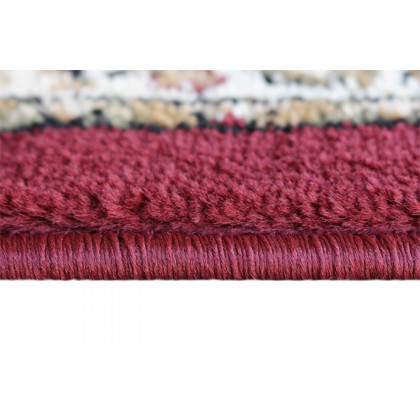 BLNK Mersin Collection Persian Style Olefin Area Rug with Jute Backing - Burgundy, 2'W x 7'L