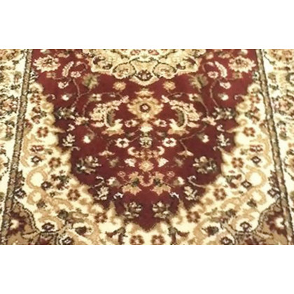 BLNK Mersin Collection Persian Style Olefin Area Rug with Jute Backing - Burgundy, 2'W x 7'L