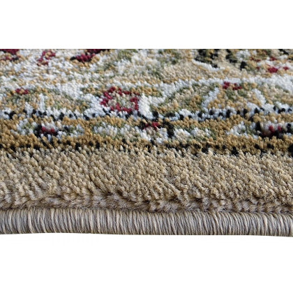 BLNK Mersin Collection Persian Style Octagon Olefin Area Rug with Jute Backing - Ivory, 4'W x 4'L