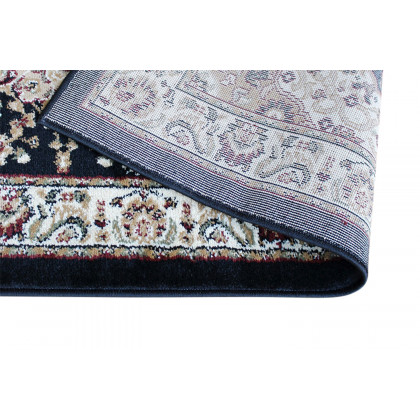 BLNK Mersin Collection Persian Style Olefin Area Rug with Jute Backing - Black, 3'W x 15'L