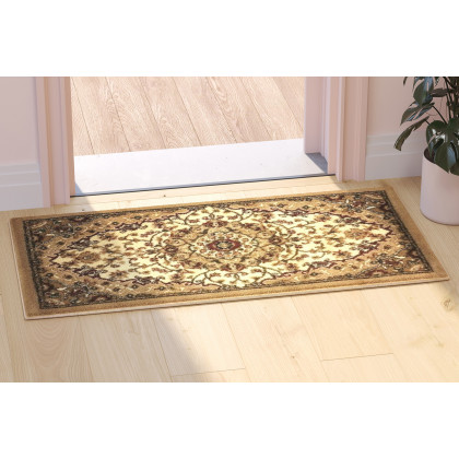BLNK - Mersin Collection Persian Style Olefin Area Rug with Jute Backing