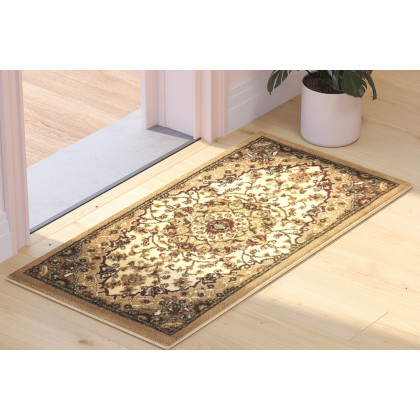 BLNK Mersin Collection Persian Style Olefin Area Rug with Jute Backing - Ivory, 2'W x 3'L