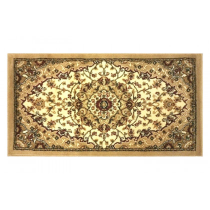 BLNK Mersin Collection Persian Style Olefin Area Rug with Jute Backing - Ivory, 2'W x 3'L