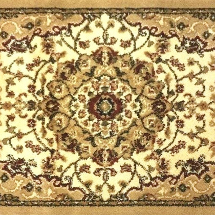 BLNK Mersin Collection Persian Style Olefin Area Rug with Jute Backing - Ivory, 2'W x 3'L