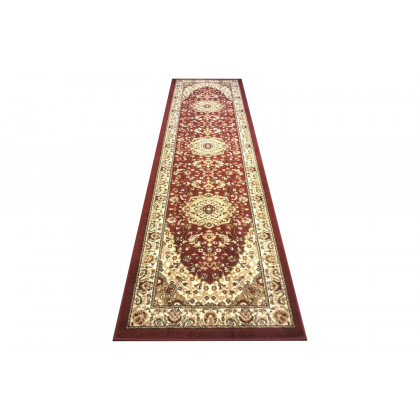 BLNK Mersin Collection Persian Style Olefin Area Rug with Jute Backing - Burgundy, 3'W x 10'L