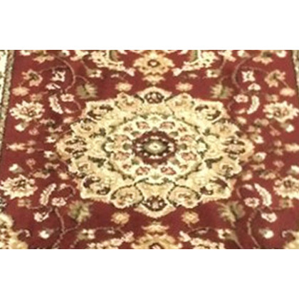 BLNK Mersin Collection Persian Style Olefin Area Rug with Jute Backing - Burgundy, 3'W x 10'L