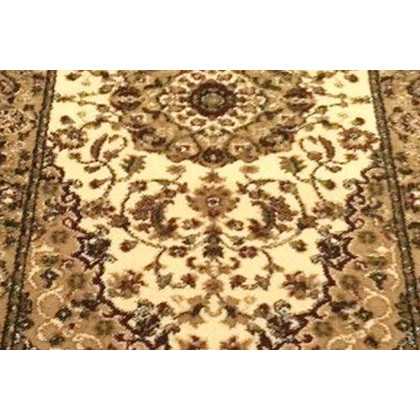 BLNK Mersin Collection Persian Style Olefin Area Rug with Jute Backing - Ivory, 3'W x 10'L