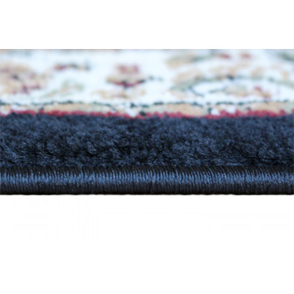 BLNK Mersin Collection Persian Style Olefin Area Rug with Jute Backing - Black, 3'W x 10'L