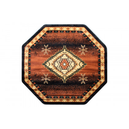 BLNK Mirage Collection Southwestern Style Round Olefin Area Rug with Jute Backing - Brown, 4'W x 4'L