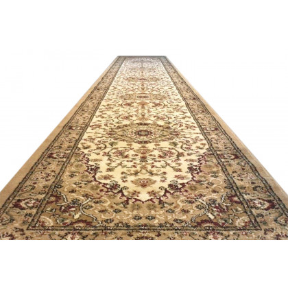 BLNK Mersin Collection Persian Style Olefin Area Rug with Jute Backing - Ivory, 3'W x 20'L